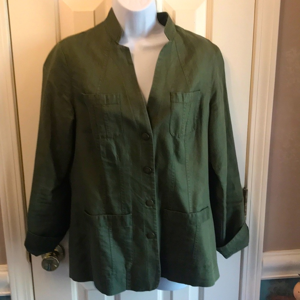 Coldwater Creek camo green blazer~size 8